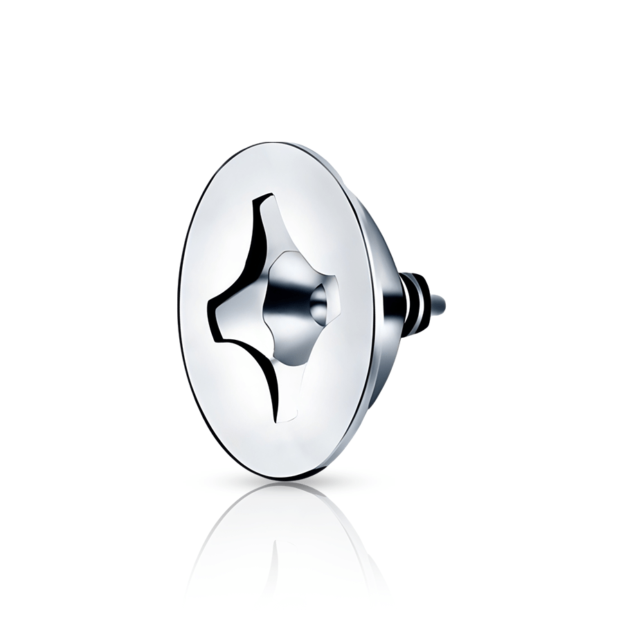 Screw Dermal Piercing Silver