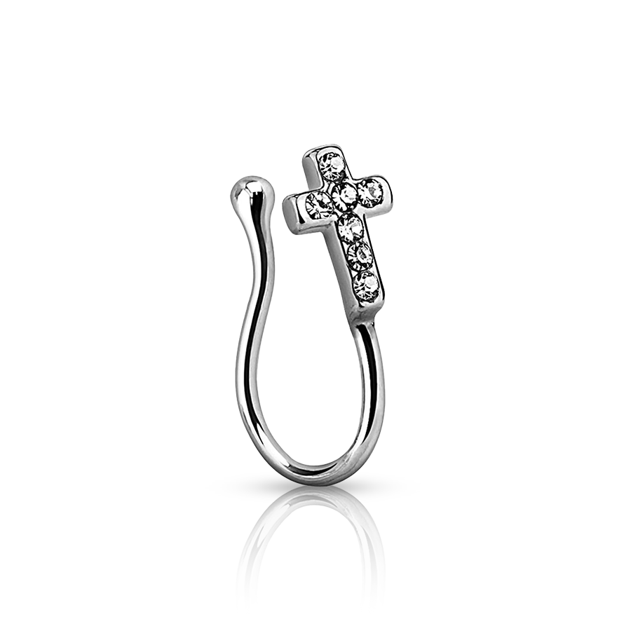 Shiny Cross Fake Nose Piercing