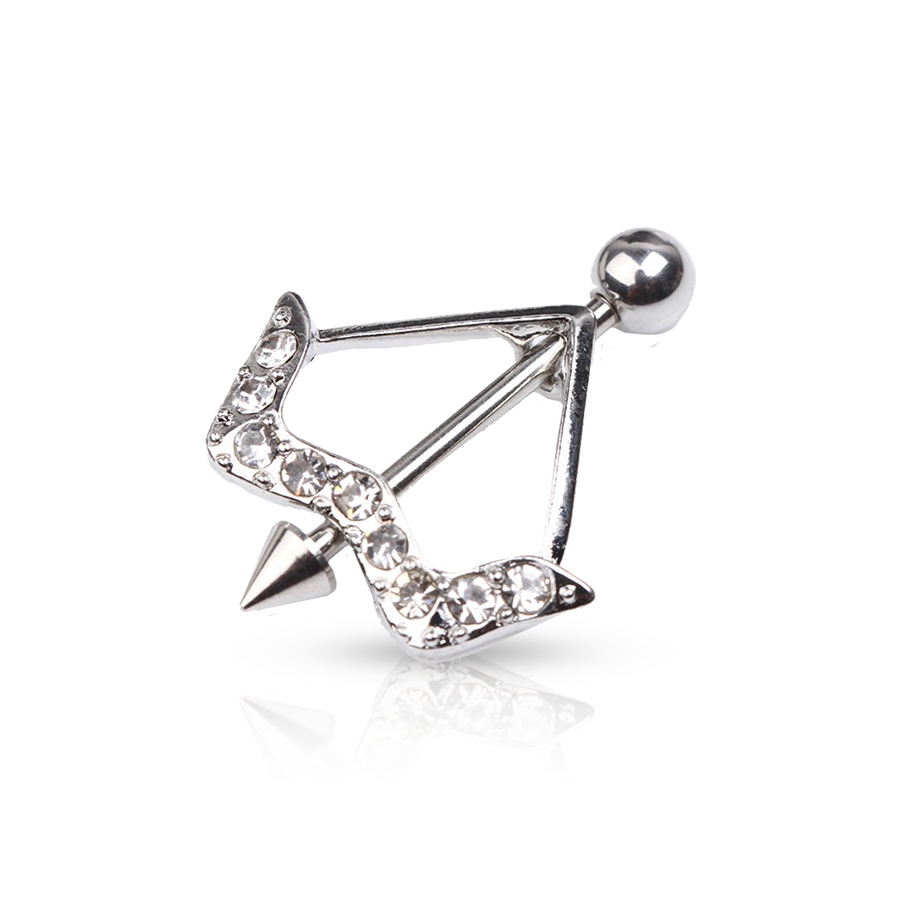 Silver Bow Nipple Piercing