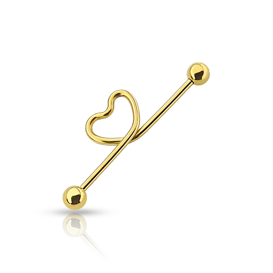 Simple Heart Industrial Piercing