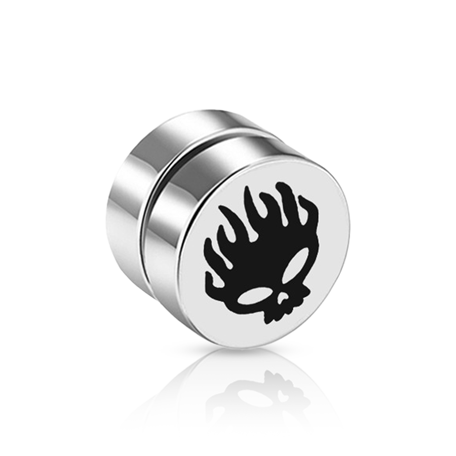 Skull Fake Ear Plug White Unique