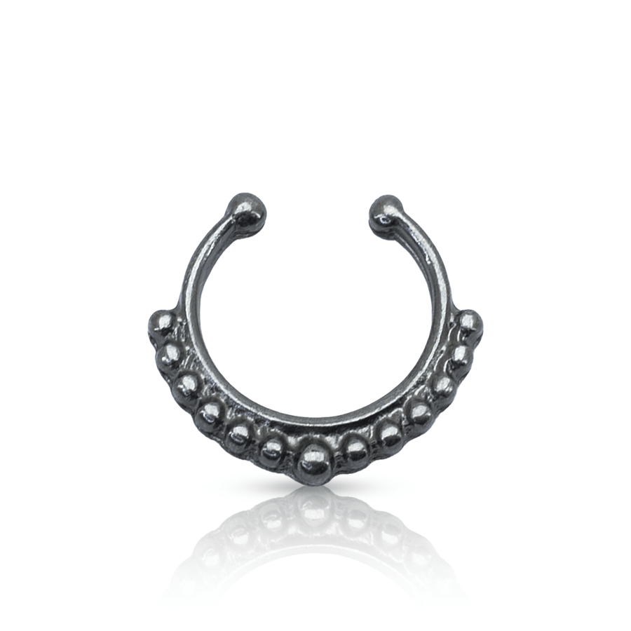 Small Balls Fake Nose Piercing Black