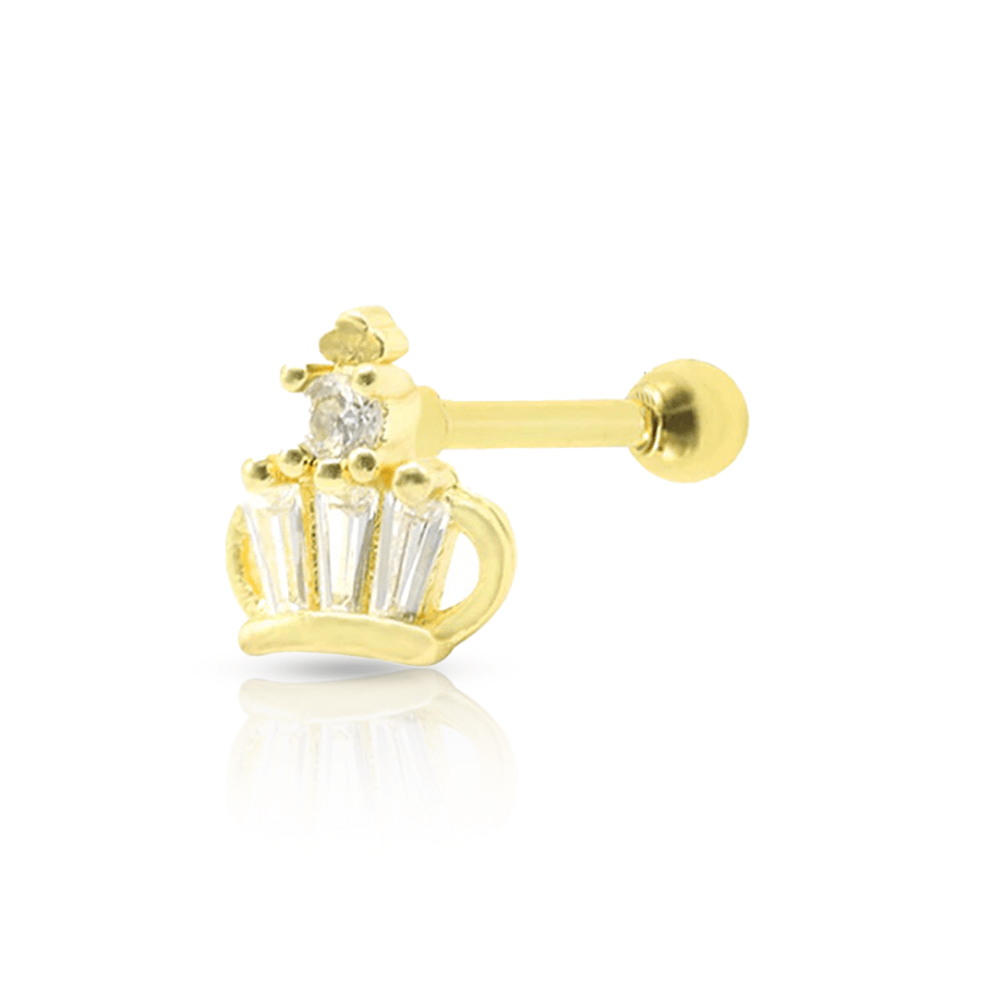 Small Crown Lobe Piercing Gold