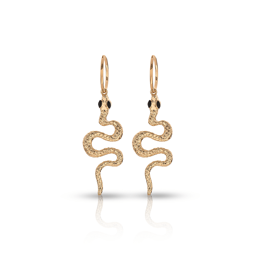 Small Snake Lobe Piercing Gold