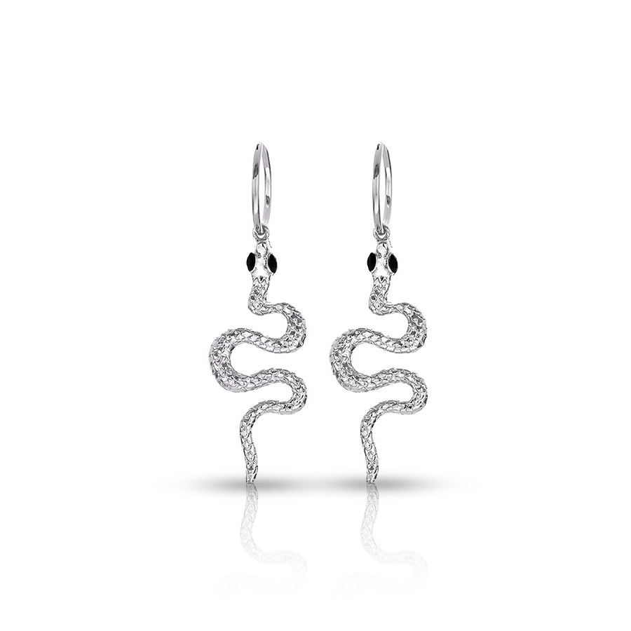 Small Snake Lobe Piercing Silver