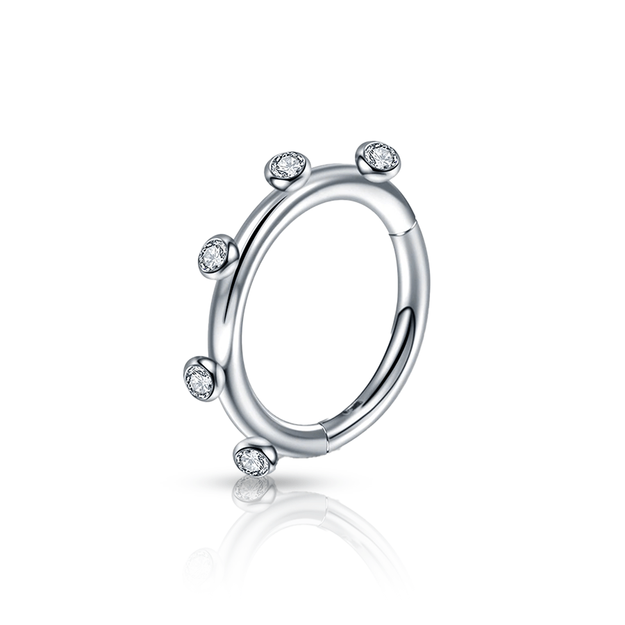 Small Diamonds Snug Piercing Silver