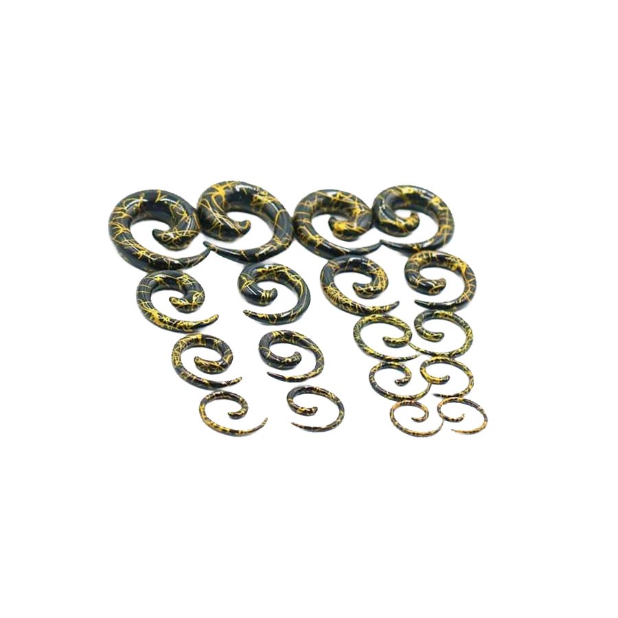 Spiral Form Ear Plug Black and yellow 10mm