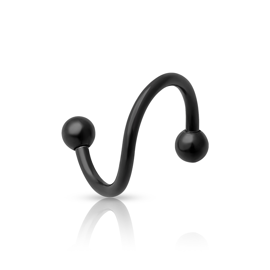 Spiral Labret Piercing Black