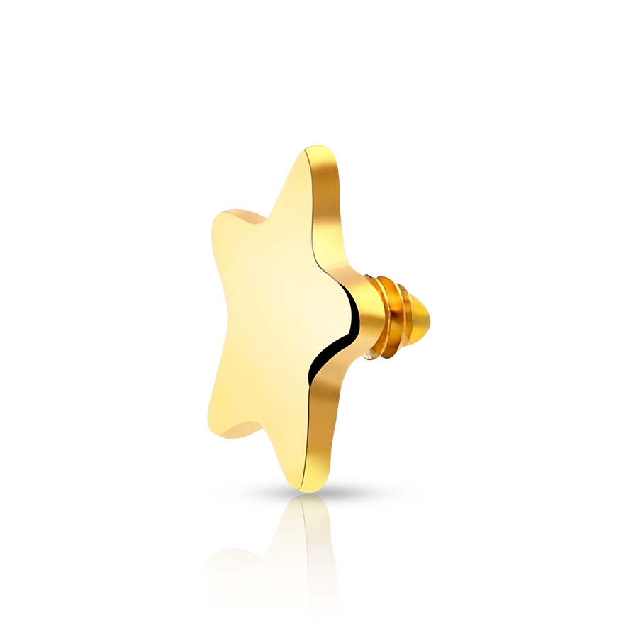 Star Dermal Piercing Gold