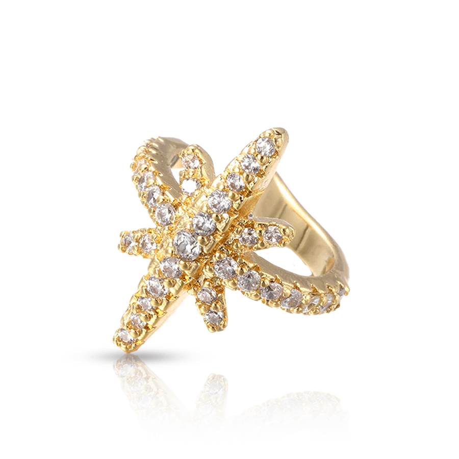 Strass Fake Helix Piercing Gold