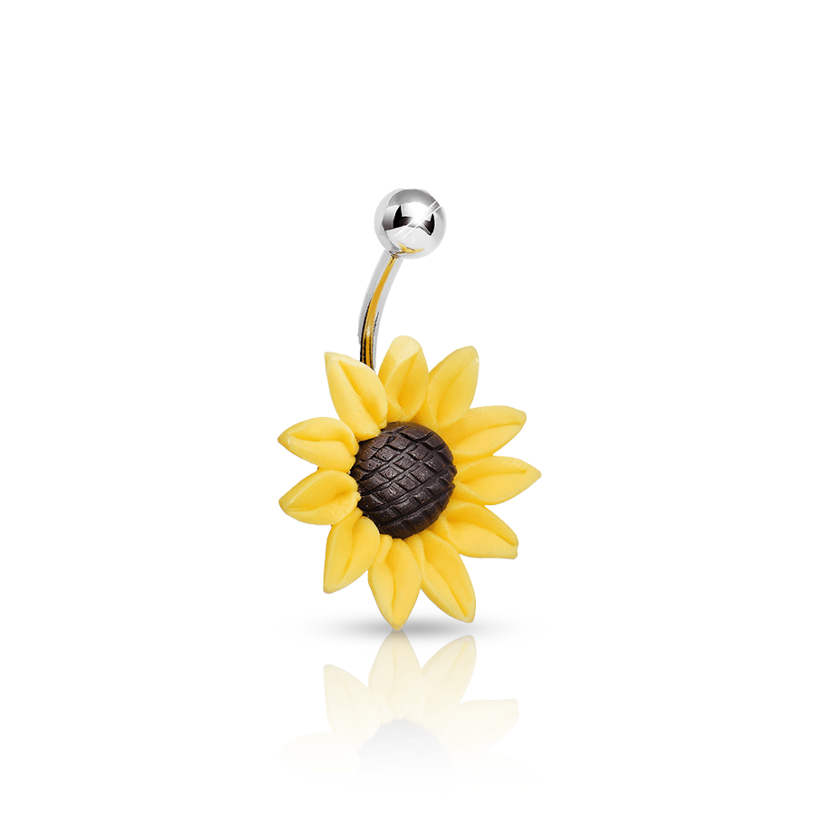 Sunflower Belly Button Piercing Yellow