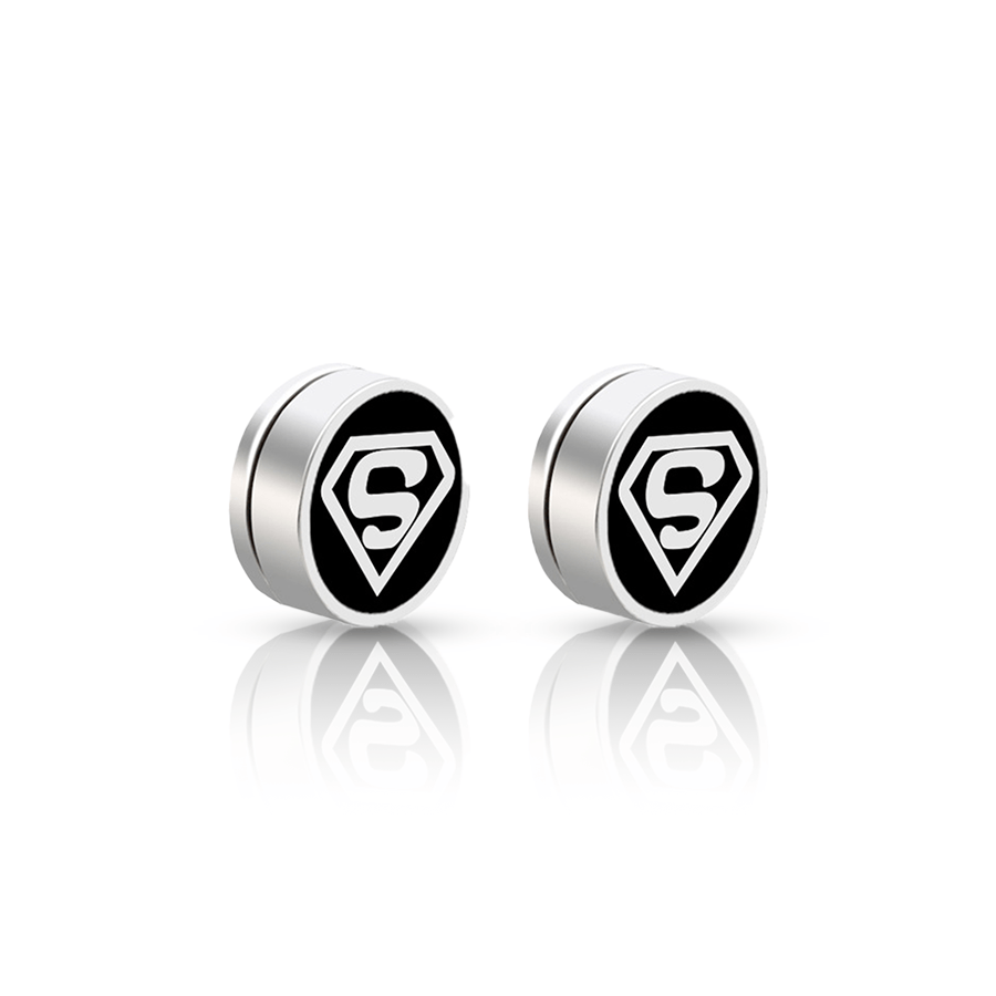 Superman Fake Ear Plug Black Lot de 2