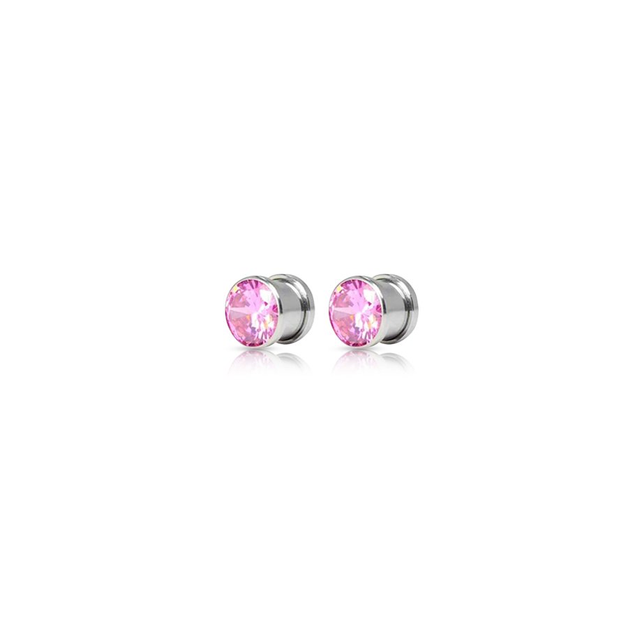 Swarovski Diamond Ear Plug Pink ear plug 5MM