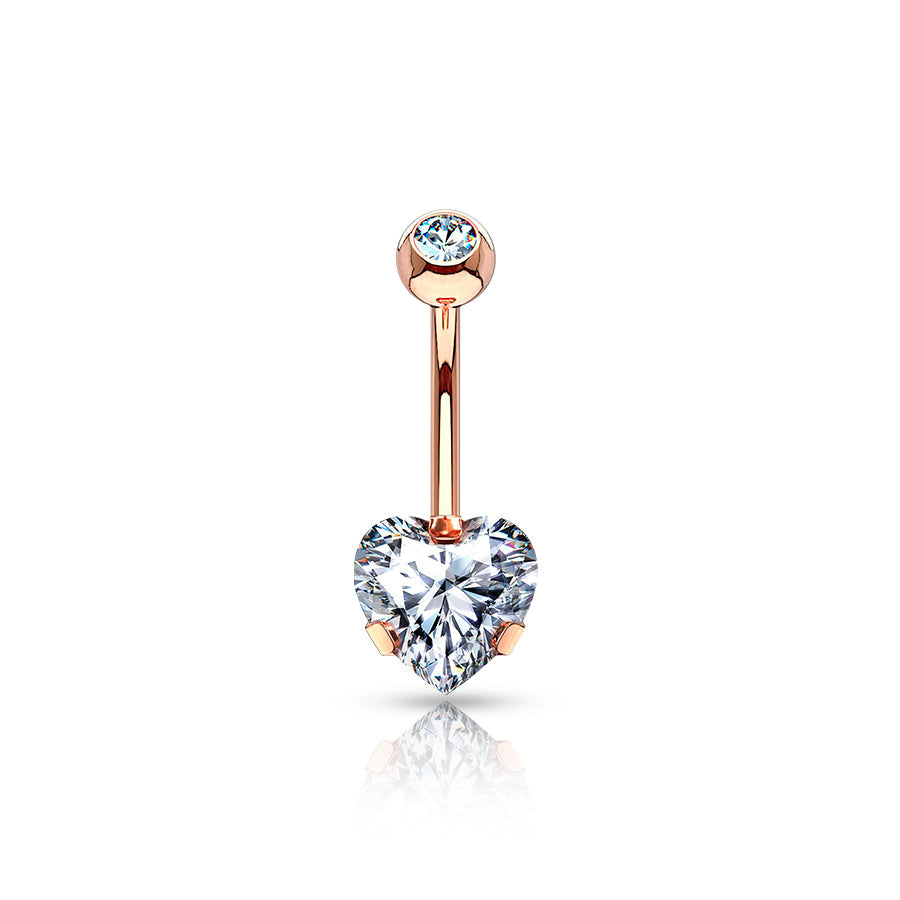 Swarovski ® Belly Button Piercing Rose Gold