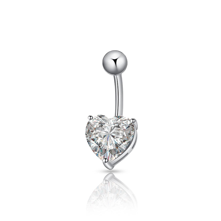 Swarovski® Heart Navel Piercing White