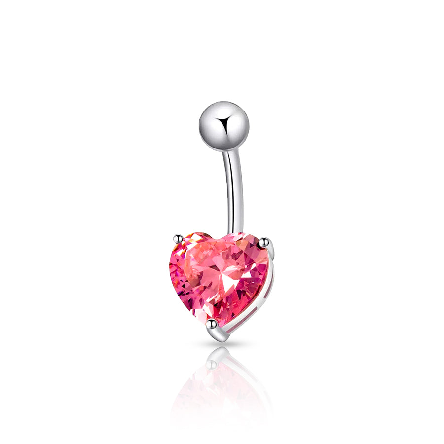 Swarovski® Heart Navel Piercing Pink