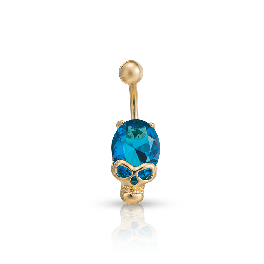 Swarovski® Skull Navel Piercing Light Blue