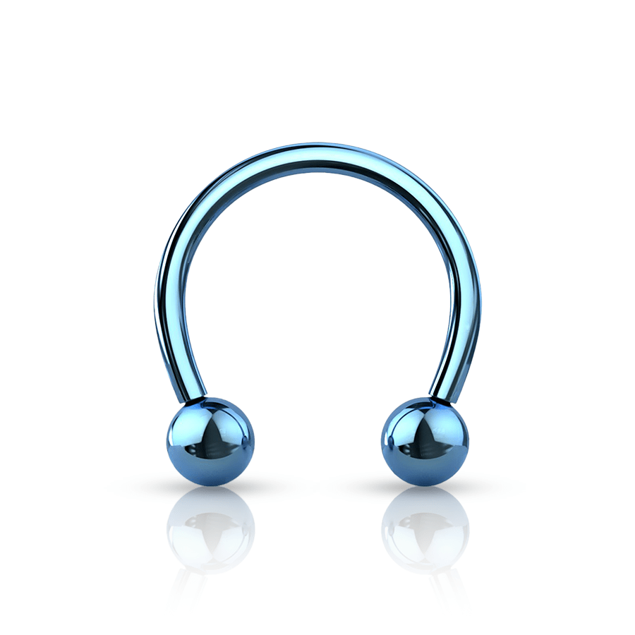 Titanium Smiley Piercing Sky Blue