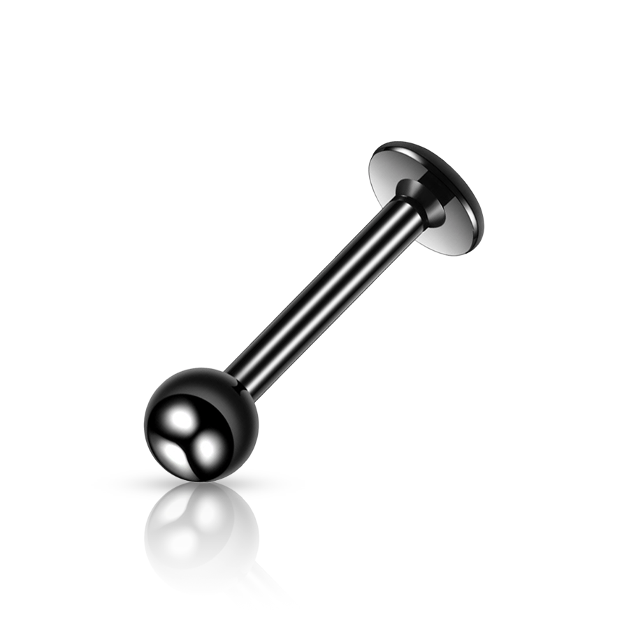 Titanium Ball Labret Piercing Black