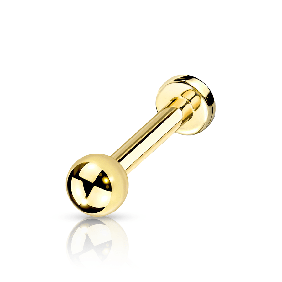 Titanium Ball Labret Piercing Gold
