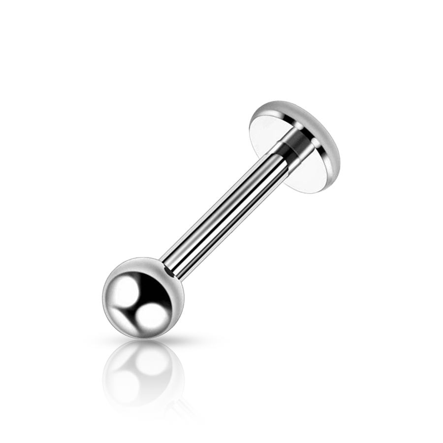 Titanium Ball Labret Piercing Silver