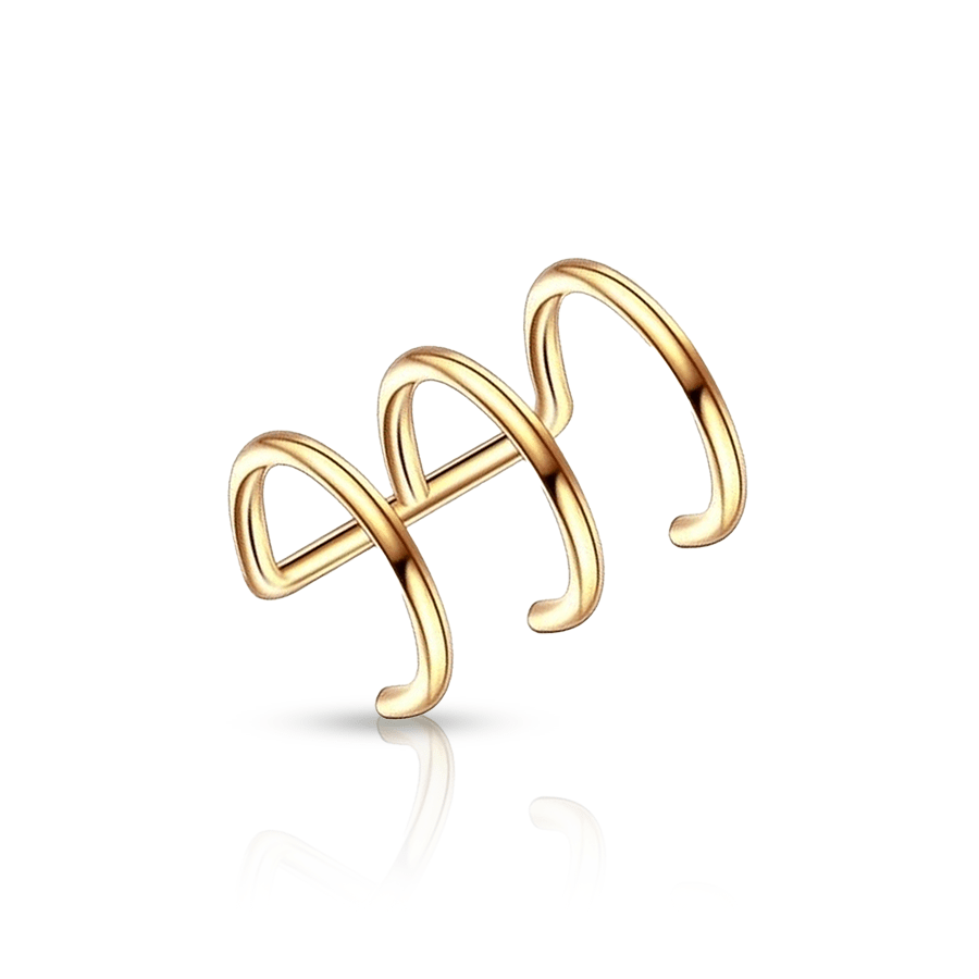 Triple Helix Fake Ear Piercing Gold