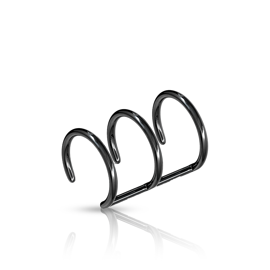 Triple Helix Fake Ear Piercing Black
