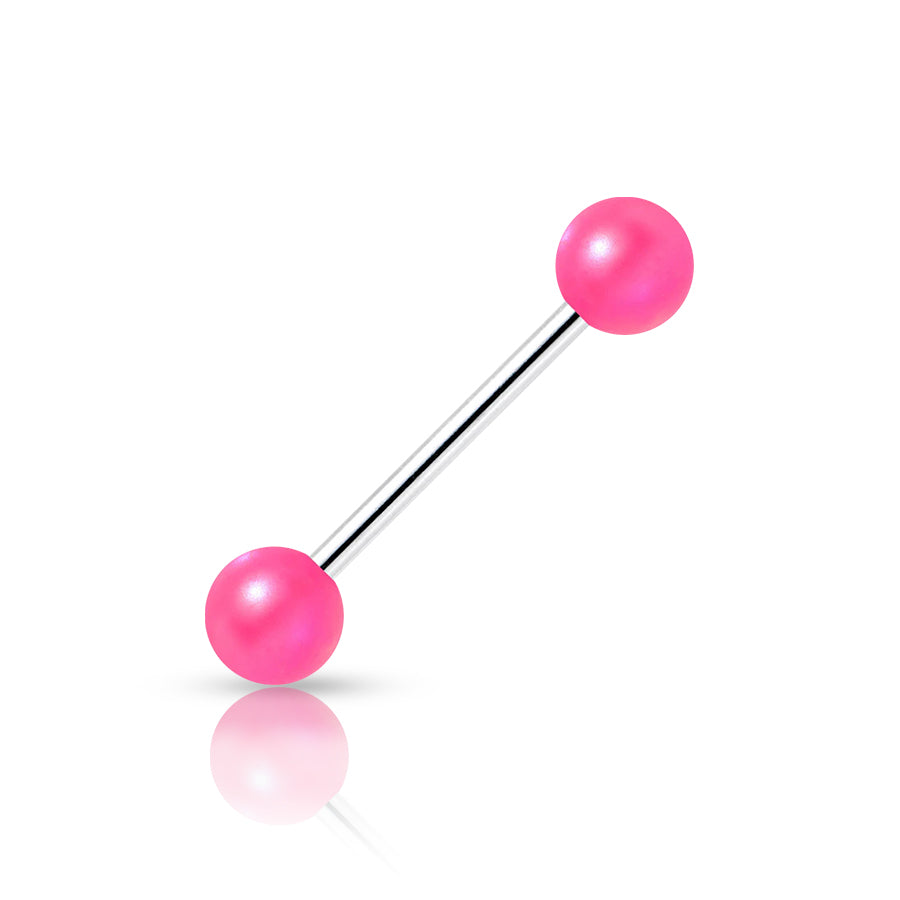 Two Ball Tongue Piercing Pink