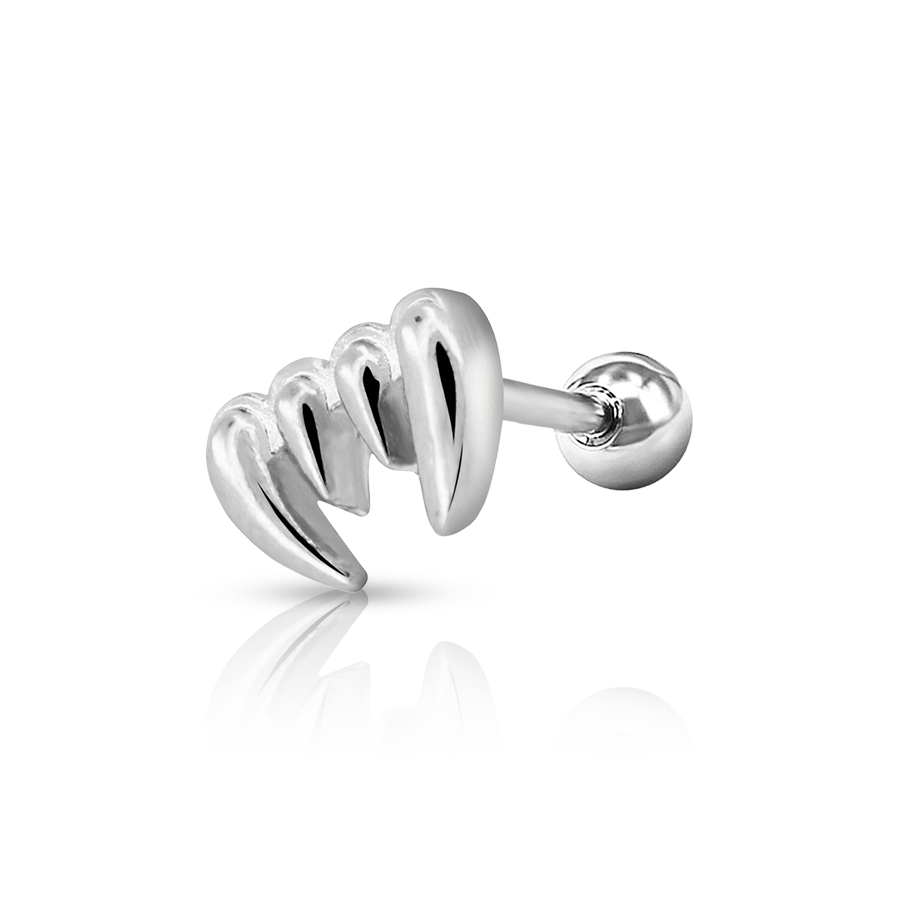 Vampire Teeth Lobe Piercing Silver