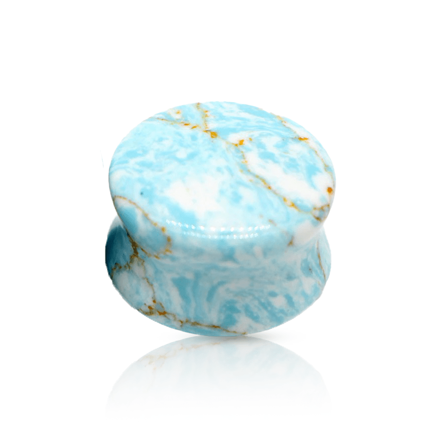 Vintage Stone Ear Plug Turquoise 25mm