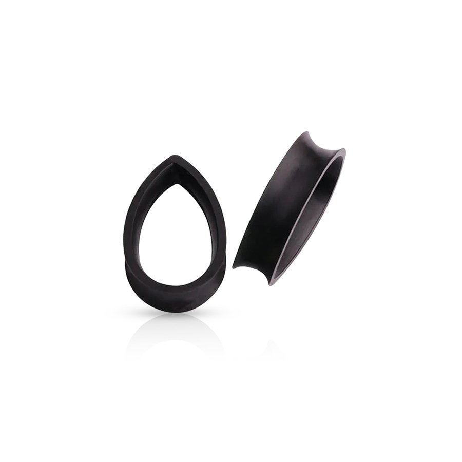 Water Drop Ear Plug Black 20mm