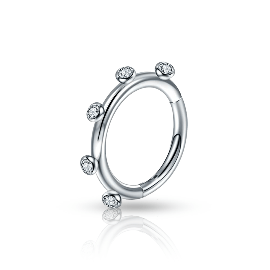 White Gold Ring Nose Piercing Silver