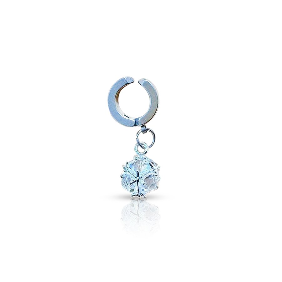 White Stone Fake Belly Button Piercing