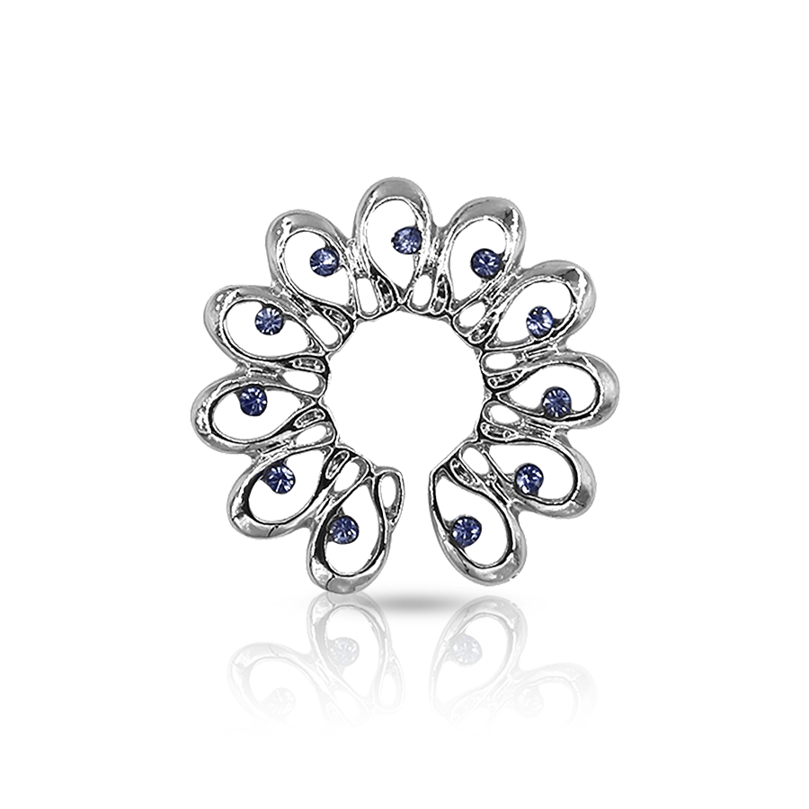 Woman Fake Niplle Piercing Dark Blue