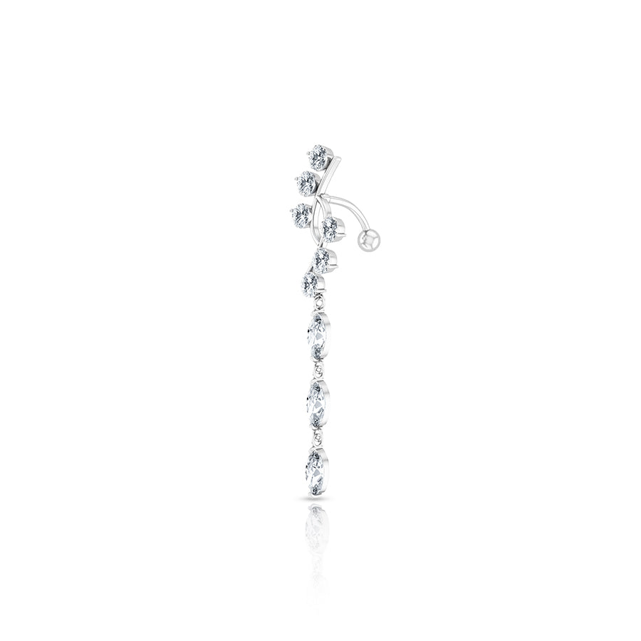 Woman Swarovski® Navel Piercing Silver