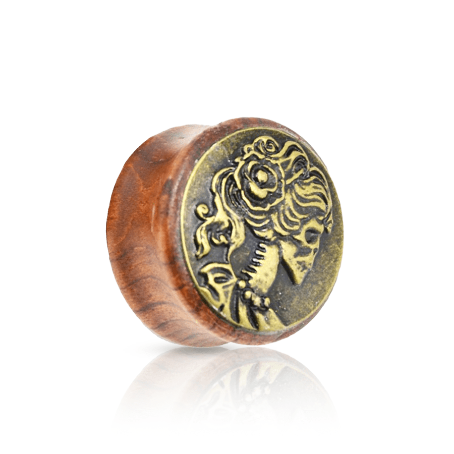 Wooden Catrina Ear Plug Brown 20mm
