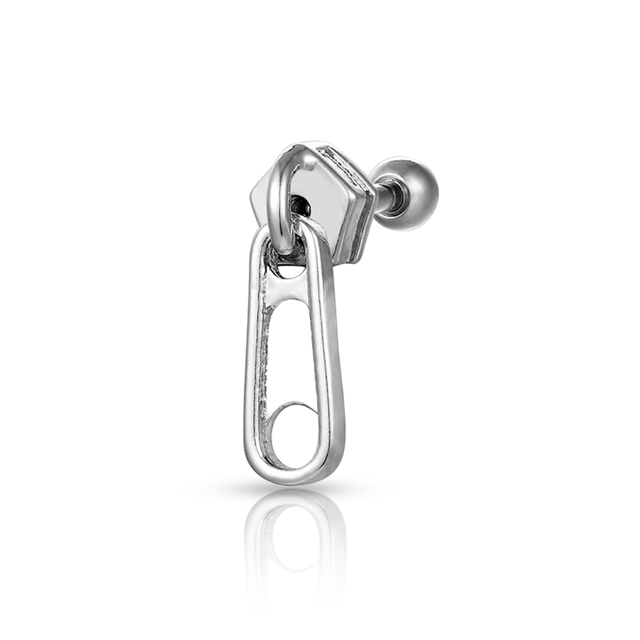Zip Forward Piercing Silver