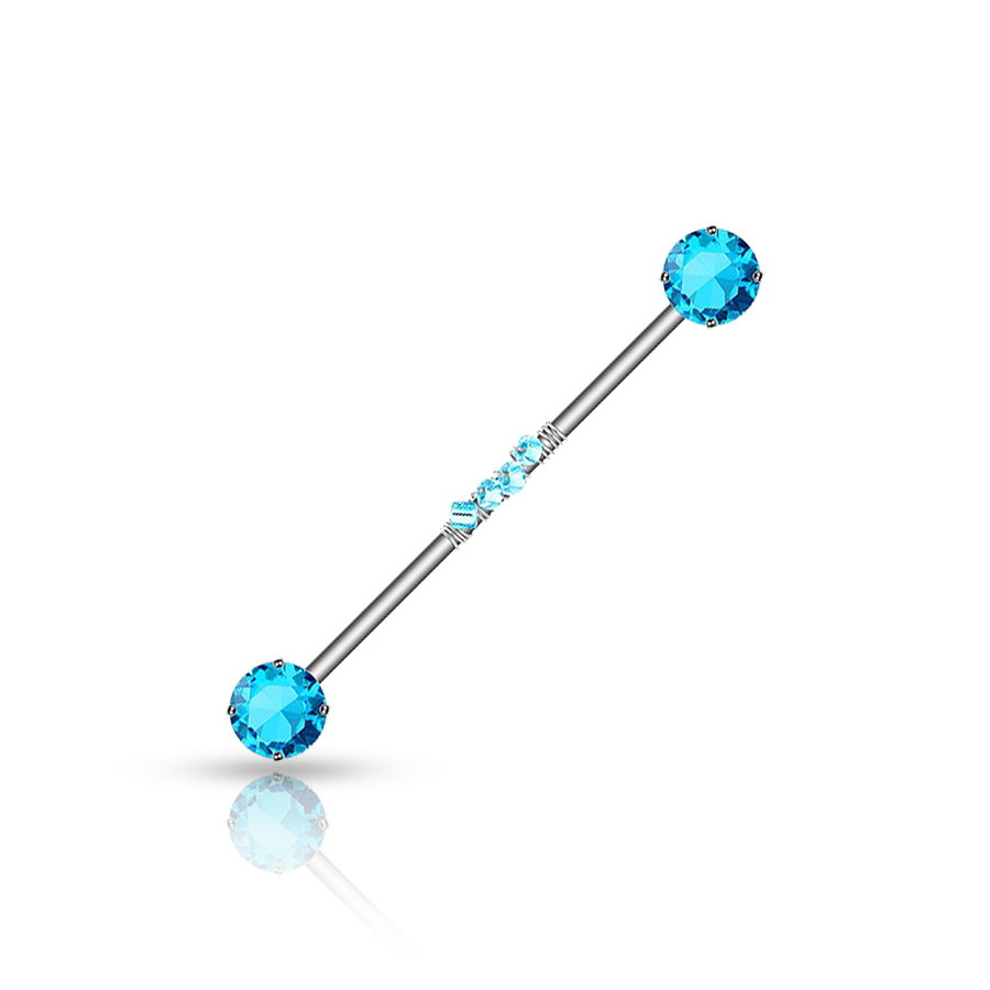 Piercing Industriel Bleu Diamants