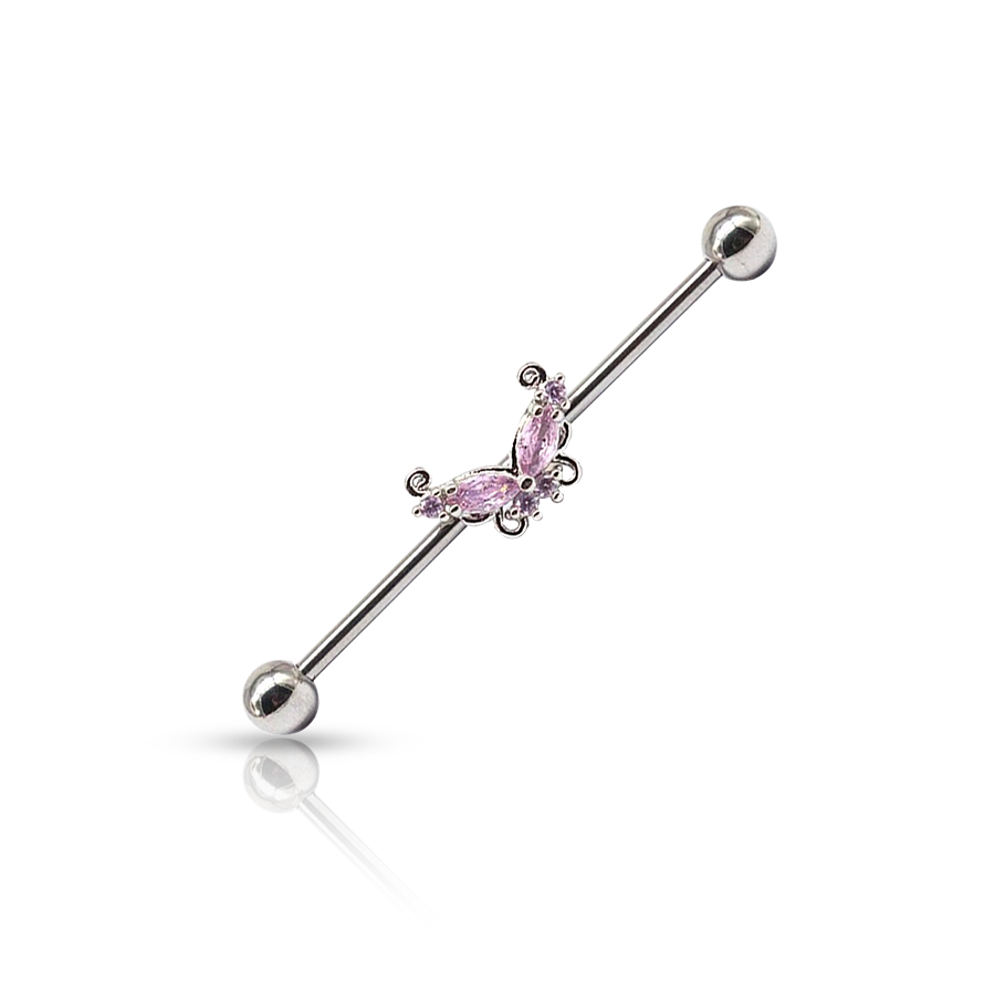 Piercing Industriel Avec Papillon