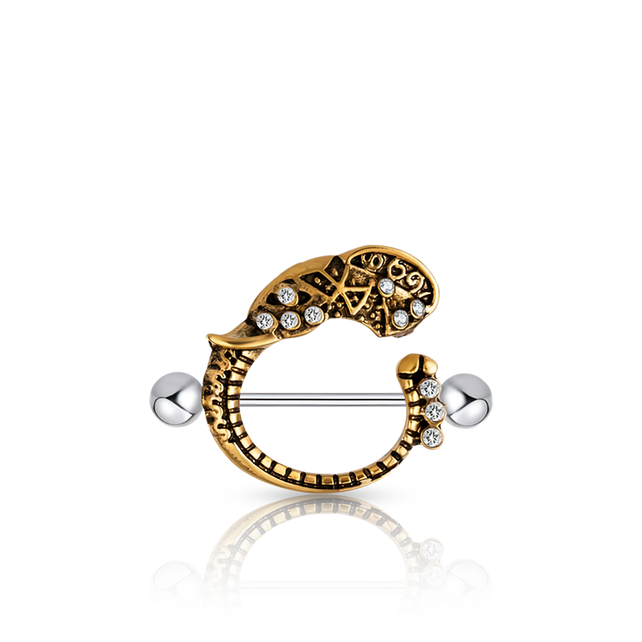 Gold Nipple Piercing