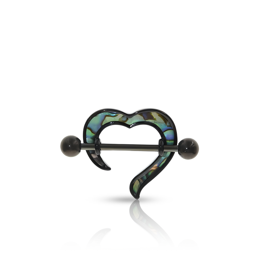 Black Heart Nipple Piercing