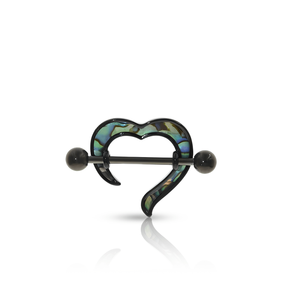Black Heart Nipple Piercing