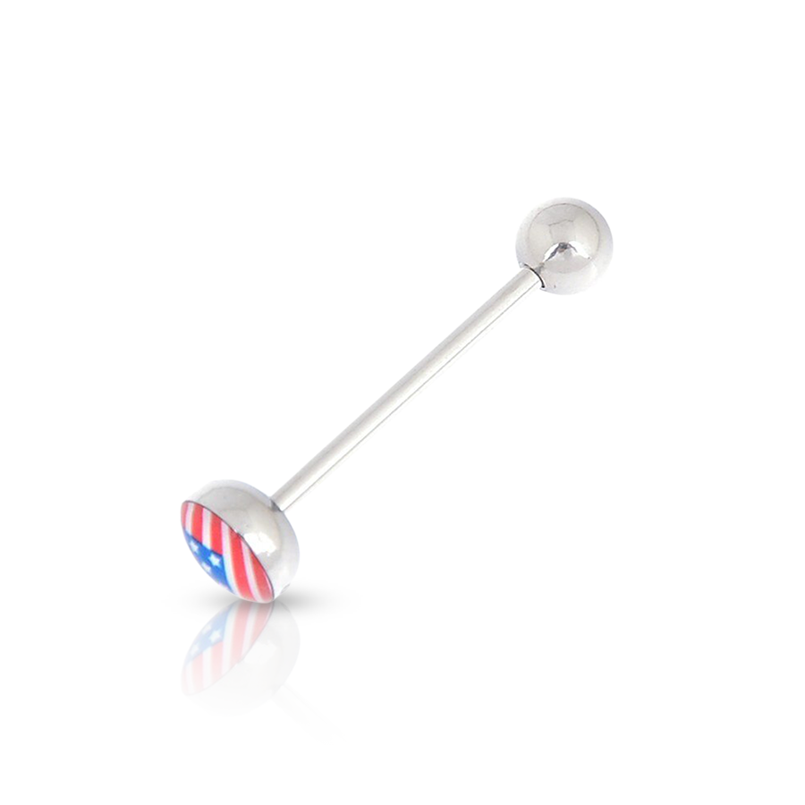 America Hoop Tongue Piercing