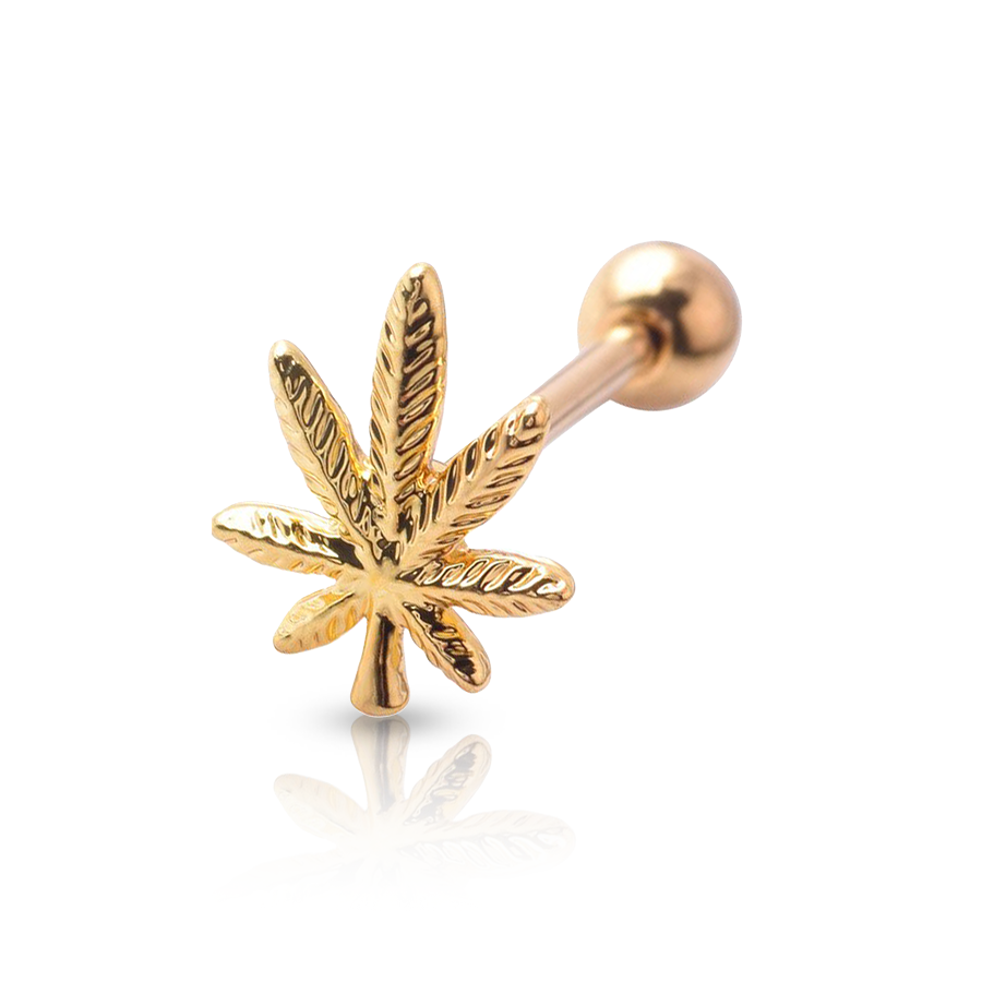 Pot Leaf Tongue Piercing