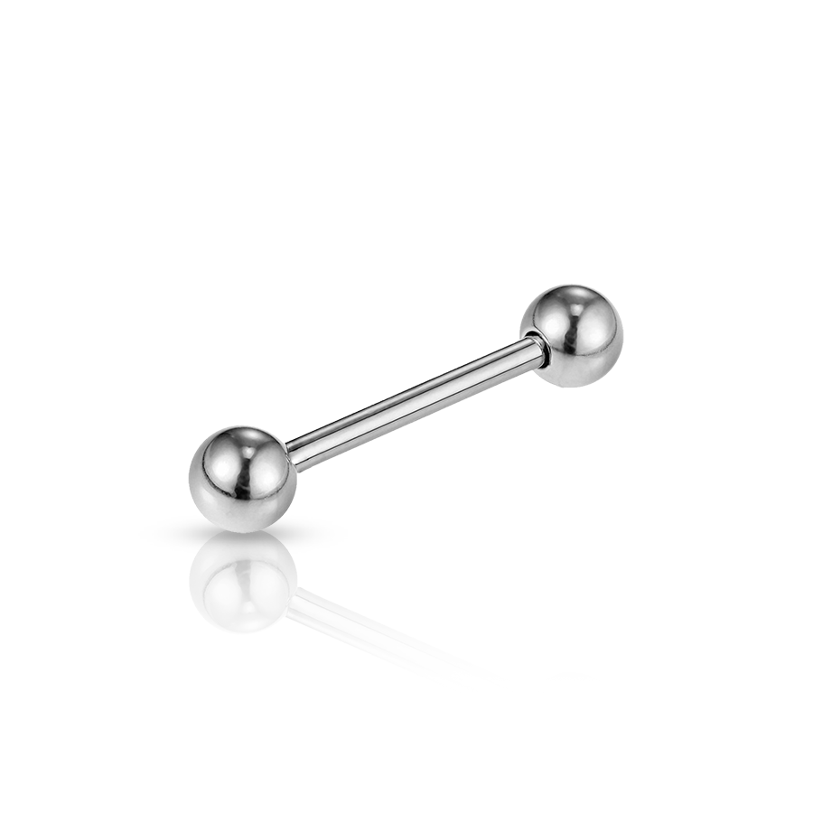 Two balls Tongue Piercing silver