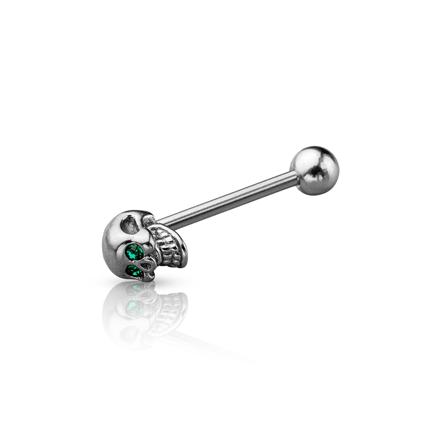 Skull Tongue Piercing