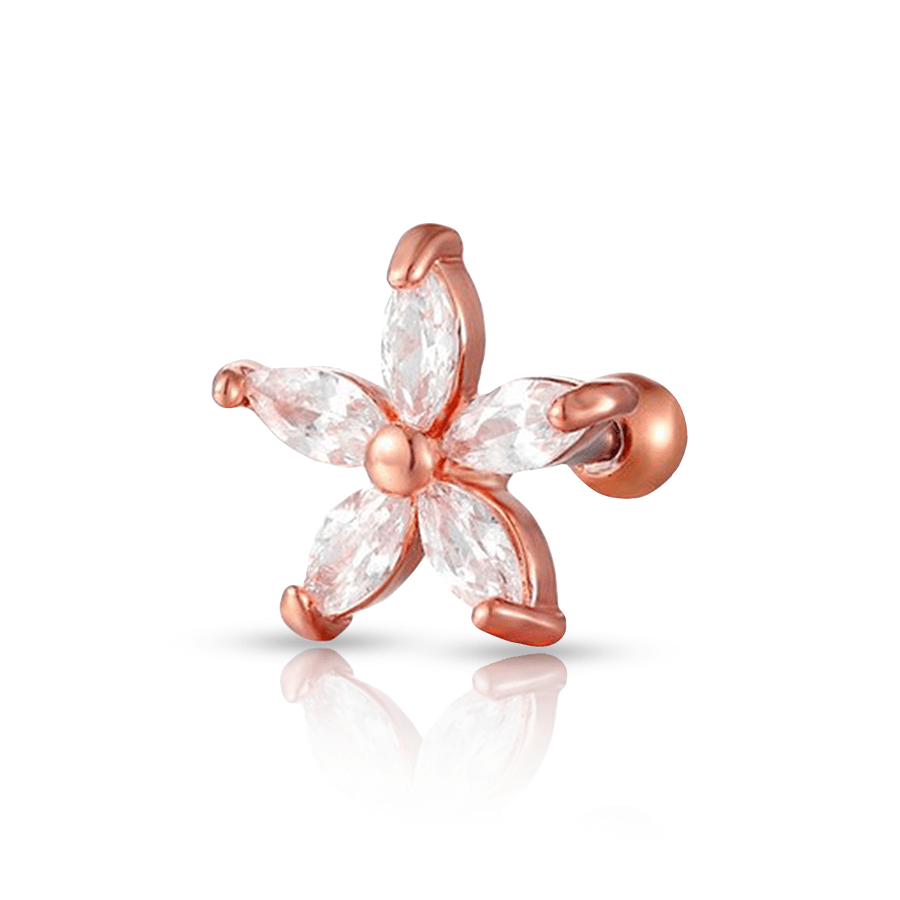 Flower Rook Conch Piercing Rose Gold