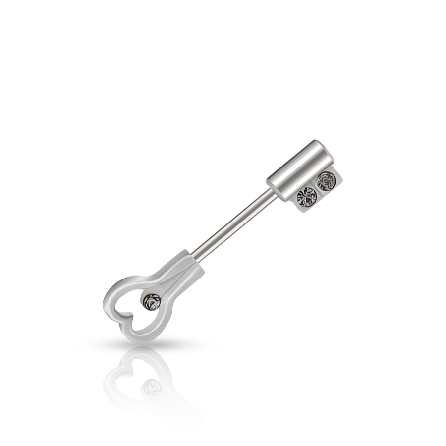 Silver Key Nipple Piercing