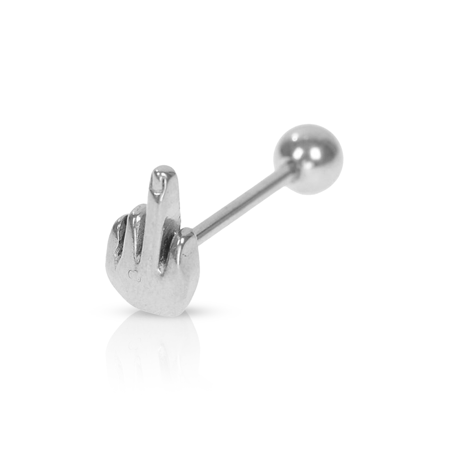 Middle Finger Tongue Piercing