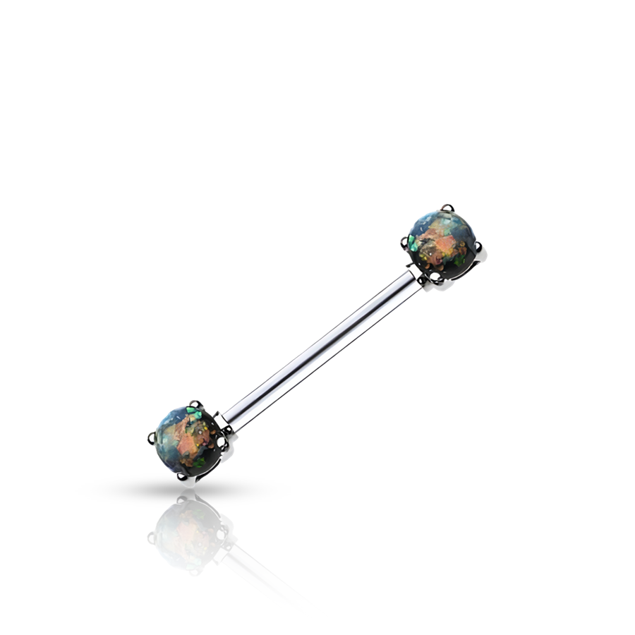 Green Balls Nipple Piercing